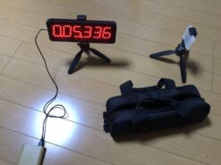 Timing gate with LED screen and laser pointer